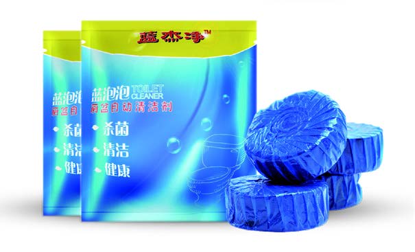 In blue bubble bags